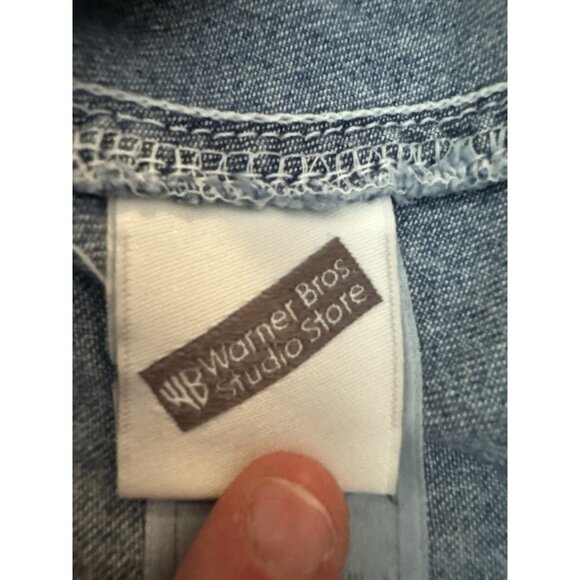 Tweety‎ Bird Overall Denim Dress Woman Size Medium Warner Bros Embroidered 90's - Picture 3 of 16